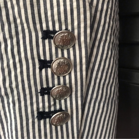 Mango MNG Suit 100% Cotton Seersucker Blazer, Beautifully Tailored, Size 2 - Picture 8 of 15